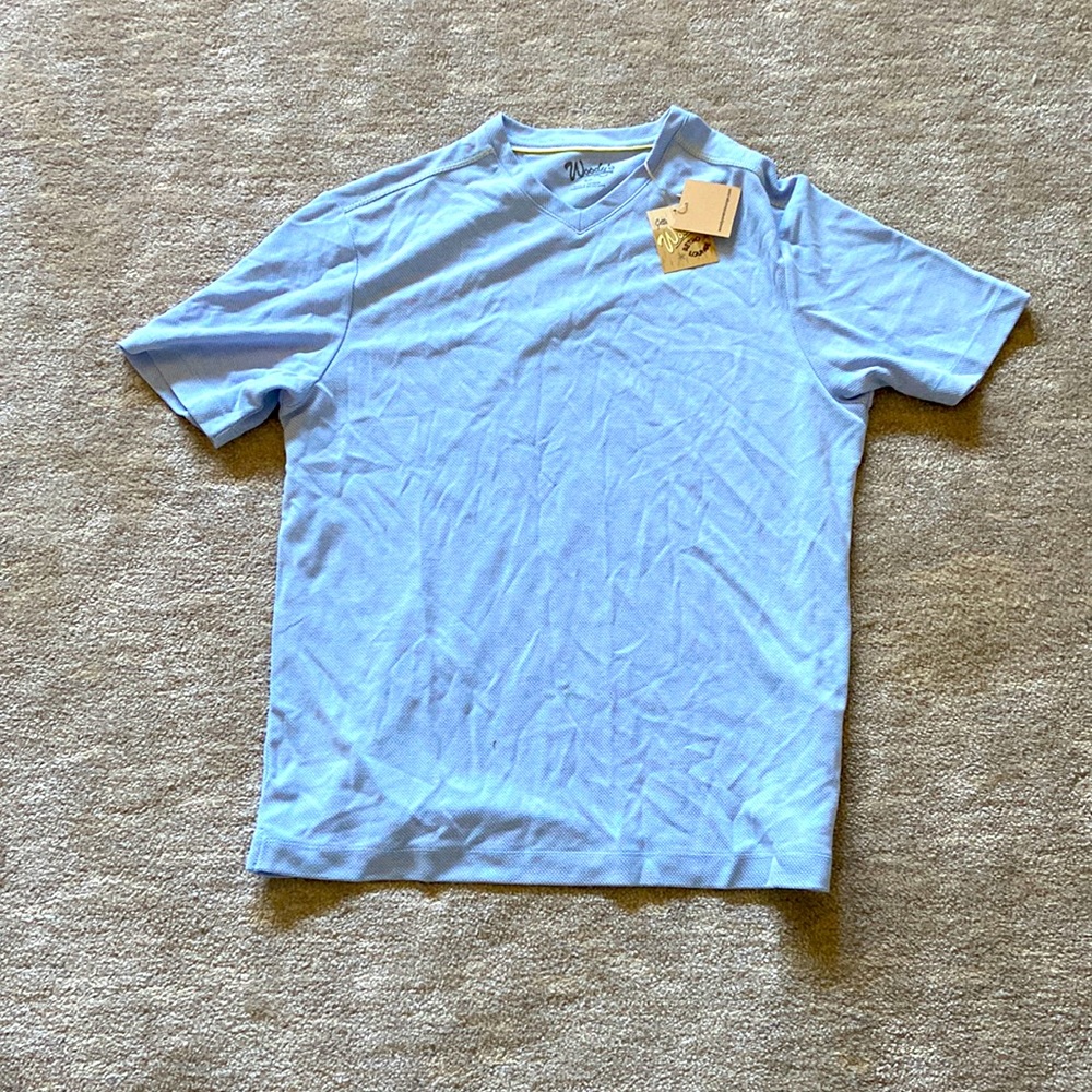 NWT Woodys blue modal v-neck tee, Small.